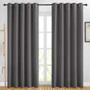 NICETOWN Blackout Curtains Panels for Bedroom - 3 Pass Microfiber Noise Reducing Thermal Insulated Solid Ring Top Blackout Window Drapes (2 Panels, 66 x 84 Inch, Gray) (Grey)