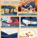 Portable Baby Chair, Baby Beach Chair with 2-Pack Interchangeable Seat Covers, Portable Booster Seat with Tray & Travel Bag, Compact Foldable, Easy-Swap Colors, Perfect for Travel