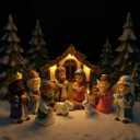 Nativity Figures Set for Children - Christmas Nativity Scene with Lighting - 12 Pieces Toddler Toy with Small Figures and Play Sets - Christmas Nativity Scene Complete Set for Boys and Girls from 3