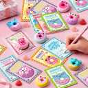 30 Pcs Kids Valentines Day Cards with Stretchy Donut Toys, Valentines Day Gifts for Kids Classroom, Squeeze Toy for Kid Valentines Gifts Exchange, Kid Valentines Party Favors Supply for Boys Girls