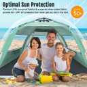 WhiteFang Deluxe Pop Up Beach Tent Sun Shade Shelter for 3-4/5-6 Person, UV Protection, Extendable Floor with 3 Ventilating Windows Plus Carrying Bag, Stakes, and Guy Lines