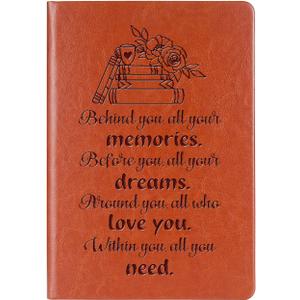 Book Lovers Gifts Behind You All Your Memories Leather Notebook Bookish Gifts for Book Lovers Book Inspired Gift (Behind you-Book)