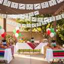 Hahafelt 6 Pack Plastic Mexican Graduation Banner 2026 Grad Papel Picado Party Decoration 118 Feet Black White Grad Cap Congrats Decoration Banner for Middle High Senior Party Supplies