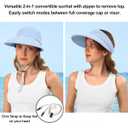 Sun Hats for Womens Wide Brim Visor UV Protection Dual Purpose Hat for Beach Summer Packable Cap (Blue, S)