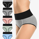 MISSWHO Cotton High Waisted Womens Underwear Soft Stretch Breathable Full Coverage Ladies Panties(Regular & Plus Size), XL