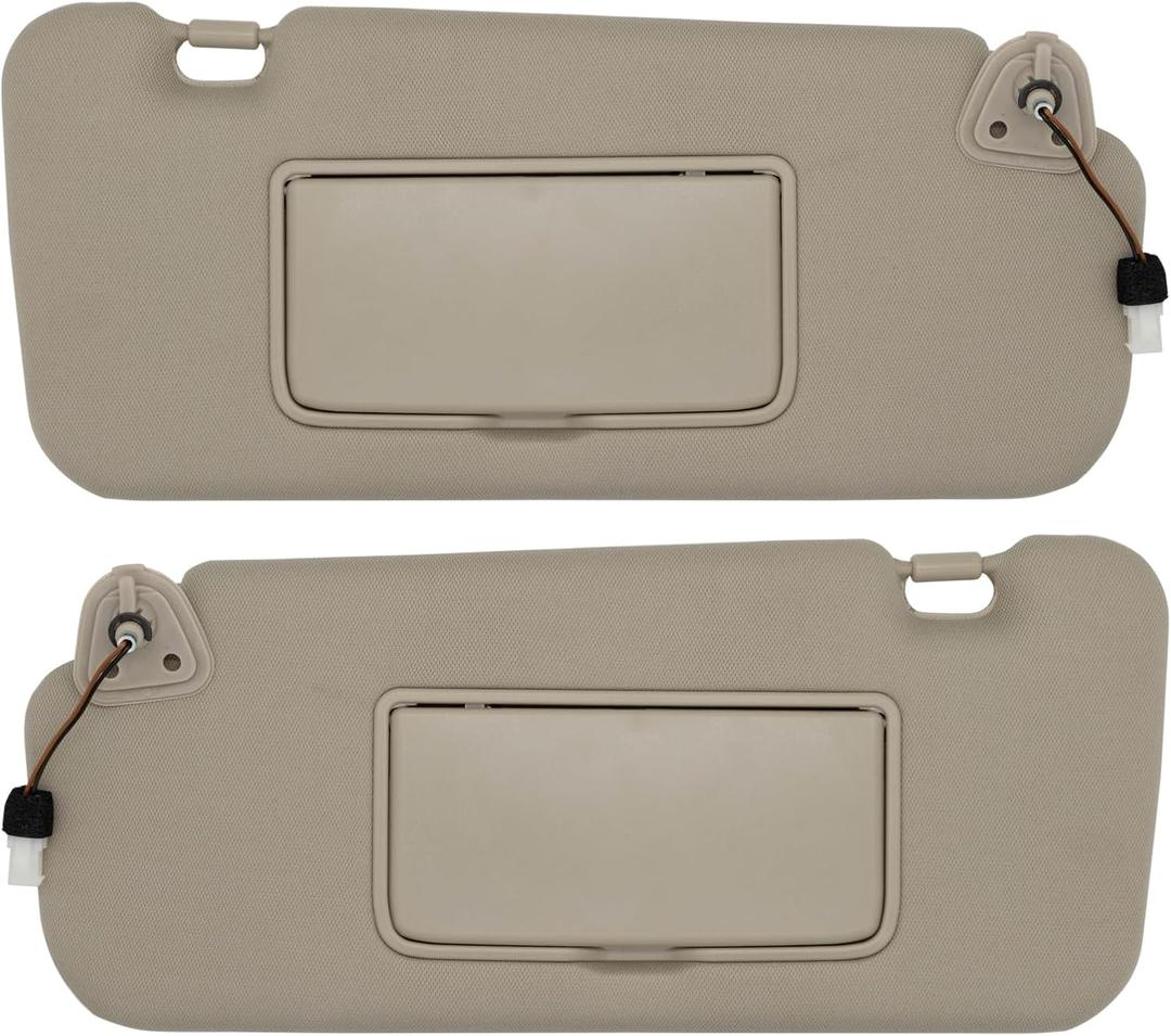 Driver & Passenger Side Sun Visor Compatible with Nissan Murano 2009 2010 2011 2012 2013 2014 Sunshade Replacement # 96401-1AA1B 96400-1AA1B(Beige)