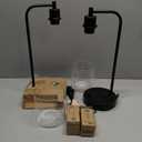 Set of 2 Industrial Table Lamps with USB C+A Ports and Outlet, Fully Stepless Dimmable Bedside Lamps for Bedrooms, Nightstand Desk Lamp with Glass Shade for Reading Living Room Office (Bulbs Included)