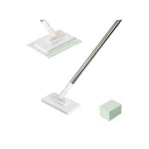 Mini Mop for Corners,Cloth Changing Mini Mop,Zero Touch MiniMop,Automatic Hands Free Push Pull Handle,Disposable Dust Mop with 5 Reusable Cloths for Wall Bathroom Toilet Corners Cleaning