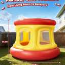 All-in-1 Inflatable Bounce House Trampoline for Toddlers 1-3, with Manual Air Pump, Thick Textured Non-Slip PVC, Safety Net, Kids Indoor and Outdoor Play(51'', Balls not Included)