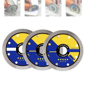 DYJAGYO Super Thin Ceramic Tile Cutting Discs, Diamond Cutting Wheel for Porcelain Tile Granite Marble, Dry & Wet Cutting Blade, No Chipping, Compatible with Angle Grinder (3Pcs)