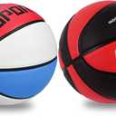 KUYOTQ Kids Toddler Youth Adult Size 3/4/5/6/7 Basketball 22/25.5/27.5/28.5/29.5" Thickened Rubber or Faux Leather Indoor Outdoor Basketball for Boys Girls Womens Mens Basket Ball Gifts (2PCS Red,White,Blue+Black,Red)