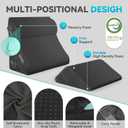 BDEUS 4PCS Bed Wedge Pillow Post Surgery, Orthopedic Sleeping Wedge Pillow Set for Back, Neck and Leg Pain Relief, Acid Reflux, GERD, Memory Foam Support Pillows for After Surgery, Grey, 4 Piece Set