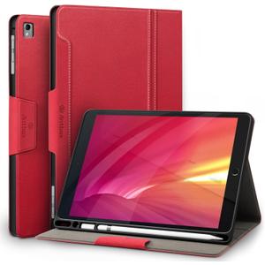 Antbox Case for iPad Air 2/iPad 6th/5th Generation(9.7'')/Pro 9.7''/Air 1 Vegan Leather Case with Pencil Holder Auto Sleep/Wake Function Smart Cover for iPad 9.7'' (Red)