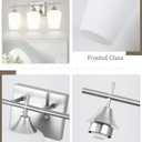3 Light Bathroom Light Fixtures Over Mirror, 21 Inch Brushed Nickel Bathroom Vanity Lights, Modern Bath Wall Sconces with Frosted Glass Shade, OS-YQ9167-3BNW