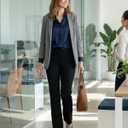 Zylioo Tall Womens Dress Pants 32/ 34 Inseam Slim Straight Leg Black
