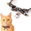 Necoichi Zen Hariko Charm Cat Collar (Black)