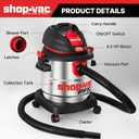 Shop-Vac 5 Gallon 4.5 Peak HP Wet/Dry Vacuum, Stainless Steel Tank, Portable Shop Vacuum with Filter, Hose and Accessories for Garage, Workshop. 5920588