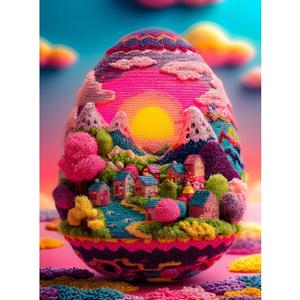 Puzzles for Adults 500 Pieces, Egg Jigsaw Puzzles - Fantasy Egg World, Impossible Colorful Country Decor Egg Puzzle for Seniors Families, 20.47x14.96 Inches, 1:1 Poster, Letter On The Back