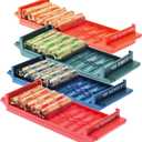 Nadex Rolled Coin Storage Organizer Tray Set with Ridges for Loose Coins | Quarters, Dimes, Nickles, and Penny Color Coded Trays