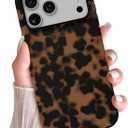 Skyseaco Compatible with iPhone 17 Pro Case Chic Brown Amber Leopard Print Tortoise Shell Phone Case, Shockproof Soft TPU and Hard Back Protective Case, Turtle Shell