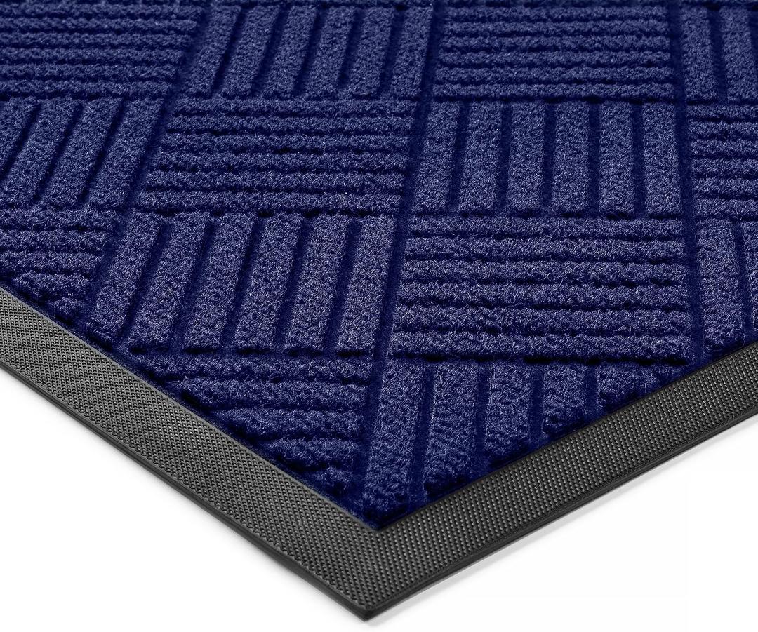 100pointONE Front Door Mat, Heavy Duty Indoor Outdoor Doormat, 72" x 36" Low Profile Outdoor Mats for Home Entrance, Stain and Fade Resistant Welcome Mat Ideal for High Traffic Area, Diamond Blue