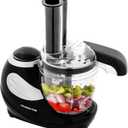 OVENTE 1.5-Cup Electric Food Chopper, 50W Mini Food Processor with One-Touch Control and Stainless Steel Blade for Slicing Vegetable, Grinding, Shredding, Mincing, Puree and Meal Prep, Black PF1007B