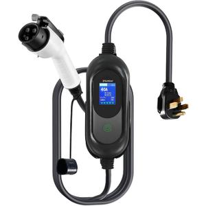 Level 2 EV Charger 40A, 25FT Portable Charging Cable for J1772 EVs 240V Fast Home Charging with NEMA 14-50 Plug, Adjustable 16A40A Output,Up to 50A