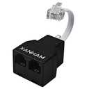 Phone Cable 2 Way Splitter RJ11 6P4C Telephone Line Cord Adapter with 3 inch Cable for Landline Phone Wire, Black, AV01203