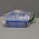 Bins & Things Storage Bin Organizer Box - Toy Storage Case for Building Blocks, Small Dolls and Accessories - Kids Toy Suitcase with Baseplate Lid - Mess-Free Organizer for Travel and Playroom (Blue_white)