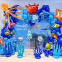 Ocean Themed Party Decorations 162pcs Blue Balloon Arch Garland Kit Clear Balloons Marine Animals Fish Balloons for Luca Shark Nemo Dory Birthday Under The Sea Baby Shower Decorations
