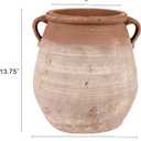 Creative Co-Op Large Orange & Whitewashed Terracotta Urn, 14 Inch High