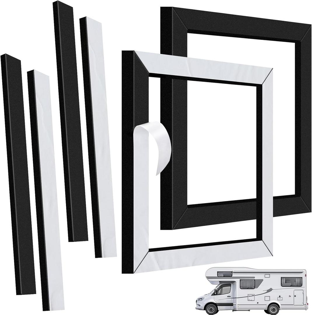 1 Set RV AC Gasket, 14x14 Inch Universal RV Roof Air Conditioner Gasket and Seal Kit, RV Air Conditioner Repair Replacement Includes Self-Adhesive Picture Frame Gasket and Leveling Pads (1)