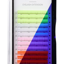 Colored Neon UV Eyelash Extensions Colorful Fluoresent Lash Extensions Easy Fan 15mm 0.07D Curl Glow under UV Light Lash White Green Red Pink Multicolored Mixed