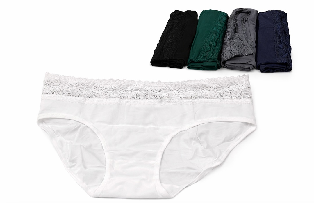 Only 5 Knowyou Cotton Underwear for Women Cheeky Bikini Womens Underwear Pack Sexy Lace Wasit Hipster Brief Panties for Ladies-XL