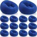 Realspring Inflatable Bean Bag Chairs Outdoor Blow up Camping Chairs Inflatable Lazy Sofa Folding Portable Bean Bag Loungers Couch for Movie Night(Dark Blue,12 Pcs)