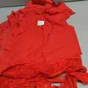 Sexy Halter Open Front Ruffle Sheer Mesh Lace Babydoll Lingerie Dress with Thong 2 Piece (Medium, Red)