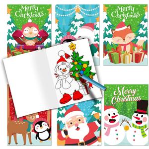 CCINEE 36pcs Christmas Coloring Books, 5" x 7" Mini Booklets Crafts Party Favors Fun Holiday Presents Classroom Christmas Games Prizes Art Gift Xmas Party Bag Fillers