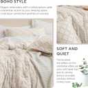 Bedsure Queen Comforter Set - Beige Comforter, Boho Tufted Distressed Vintage Bedding for Kids, 3 Pieces Farmhouse-Style Bed Set for All Seasons, Fluffy Soft Bedding with 2 Pillow Shams