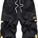 Vcansion Men's Casual Cotton Loose Fit Lightweight Multi-Pockets Cargo Shorts (38, #01black)