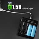 PUJIMAX 4pack of AA Batteries Combo Set,Rechargeable Lithium AA Batteries 1500 Cycles 1.5V 4255mWh*2 with 2 3000mWh with 4Bay Charger 1.5H Fast Charge