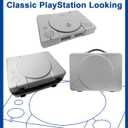 PS5 Carrying Case, Compatible with PlayStation 5 Console/Controllers/Headset/Games - Protective Travel Case with Hard Shell & Customized Foam for Storage (Classic PS1 Style) - Not for PS5 Slim, Large