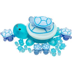 20 Pcs Turtle Family Resin Ornament Sea Turtle Models Statues Tortoise Decor Accessories Miniature Animal Decoration for Fairy Garden Micro Landscape Fish Tank Plant Bonsai Dollhouse (Pink)