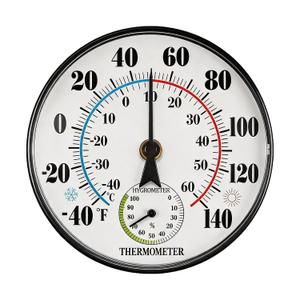 6.3'' Outdoor Thermometer Waterproof Outdoor Thermometers for Patio with Hygrometer Wall Thermometer for Garden Yard Living Room