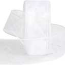 DERAYEE White Organza Wired Ribbon, 2-1/2 Inch x 50 Yards Metallic Edge Christmas Decorative Sheer Ribbon for Xmas Wreaths, Christmas Tree Decoration, Gift Wrapping