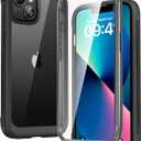 Diaclara Designed for iPhone 13 Case, Full Body Rugged with Built-in Touch Sensitive Anti-Scratch Screen Protector, Soft TPU Bumper Case for iPhone 13 6.1" (Black and Clear)