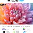Prechen 23.8" 200hz Portable Touchscreen Monitor 99% sRGB VA FHD 1080P, VESA, Built-in Speaker, w/90Adjustable Stand USB-C HDMI External Second Touch Screen Display for Laptop/PC/Phone