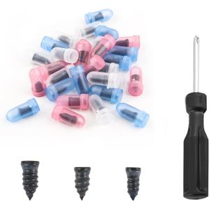5 x Pack of 30 Tire Repair Kit with Plugs,Self-Service Tire Repair Plugs with Screwdriver for Tire Puncture Repair,3 Size Screw in Tire Plugs Flat Tire Repair Kit for Most Cars (30PCS)