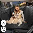 Back Seat Extender for Dogs, Dog Car Seat Cover for Back Seat Supports 420lbs, Hard Bottom Backseat Extender for Dogs, Waterproof Dog Hammock for Car, SUV, Truck Black