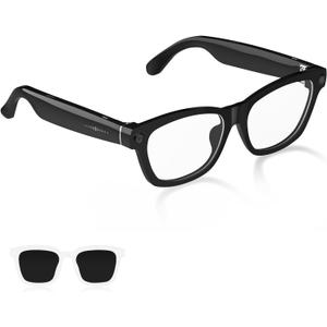 AI Smart Glasses with HD 800W Camera & 1080P Video Recording - AI Assistant (ChatGPT) for Translation, Voice & Music Control - Bluetooth 5.3 & WiFi - Comes with Anti-Blue Light & Polarizing Lenses