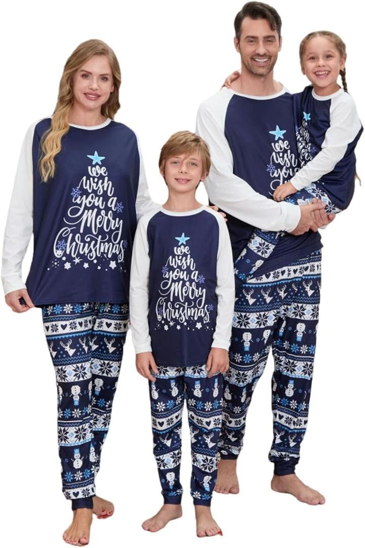 VS&LLWQ Family Christmas Pjs Matching Sets Christmas Pajamas for Family Christmas Elf Pjs Holiday Xmas Jammies Set (Large, Ab1)